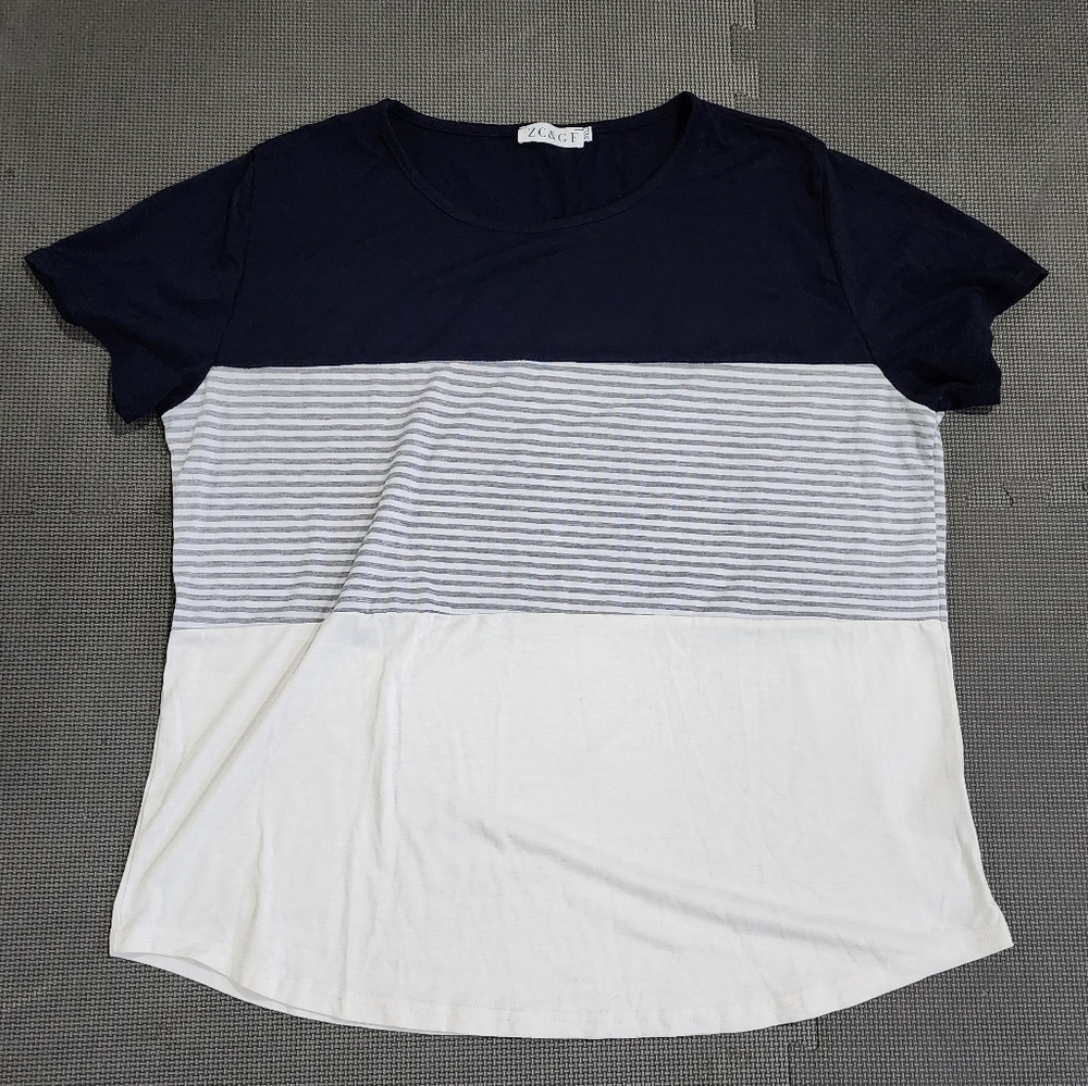 Striped color block top